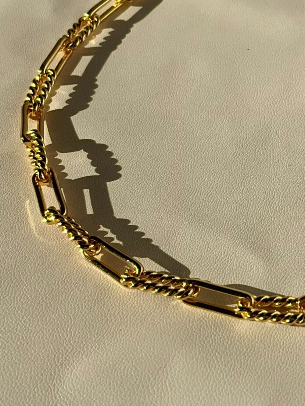 Aouri Oval Rope Necklace | 18K Gold Plated | New